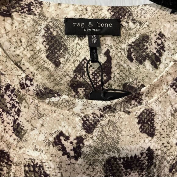 Revolve NWT Rag & Bone Tan Snakeskin Poppy Draped Mini Dress Size XS - Picture 6 of 6